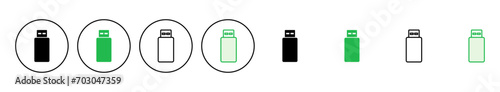 Usb icon set. Flash disk icon vector