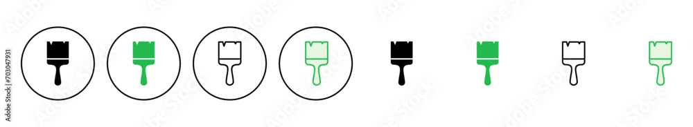 Paint icon set. paint brush icon vector. paint roller icon vector