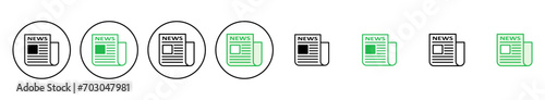 Newspaper icon set. news paper vector sign