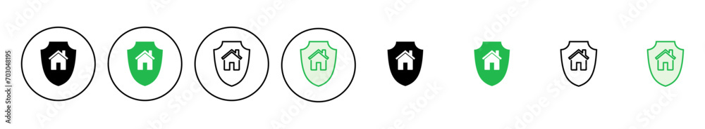 Home insurance icon set. home protection icon Home insurance icon set. home protection icon