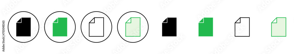 Document icon set. Paper icon. File Icon Document icon set. Paper icon. File Icon