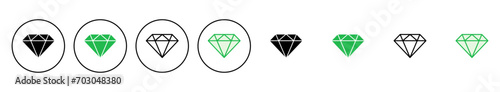 Diamond icon set. diamond gems vector icon.