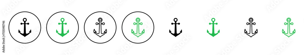 Anchor icon set. Anchor symbol logo. Anchor marine icon. Anchor icon set. Anchor symbol logo. Anchor marine icon.