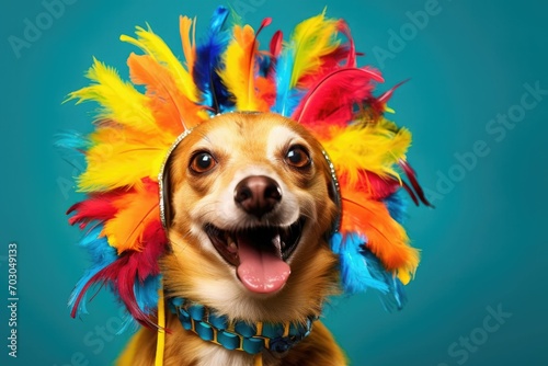 Happy sloth in Brazilian carnival clothes