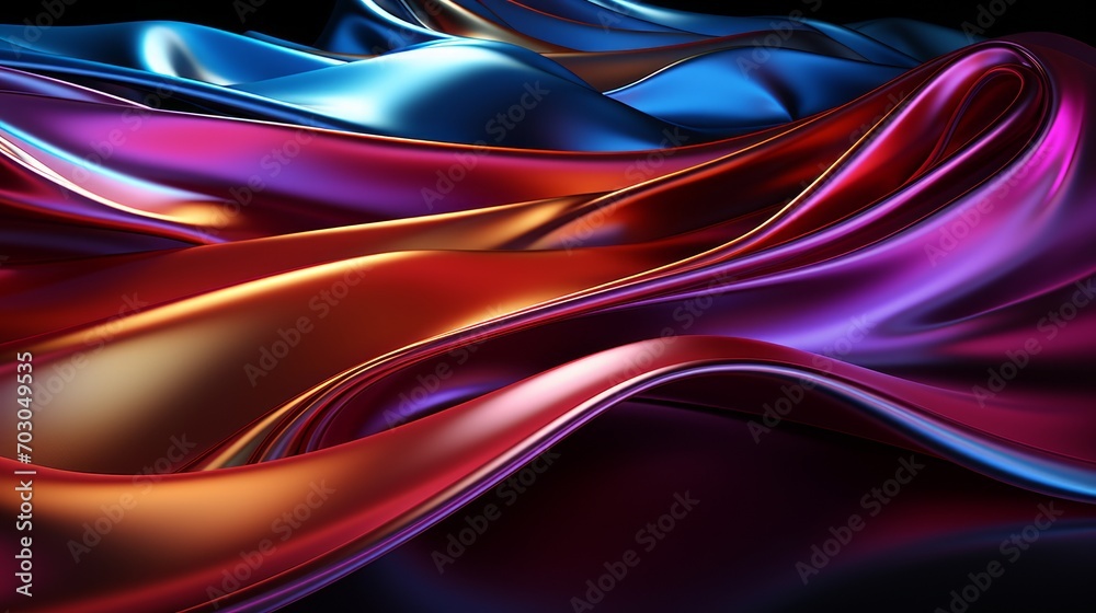 A bunch of iridescent fabric in bright colors. 