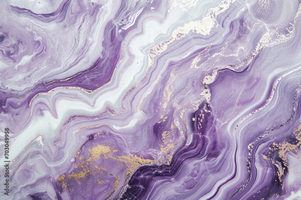 Obraz premium Lavender marble with white and light purple swirls.