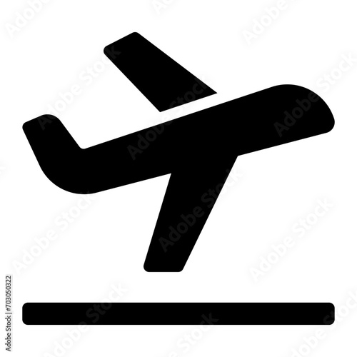 taking off glyph icon