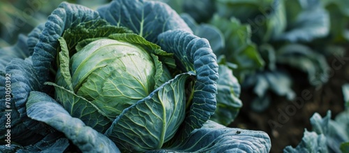Cabbage thrives in gardens and fields.