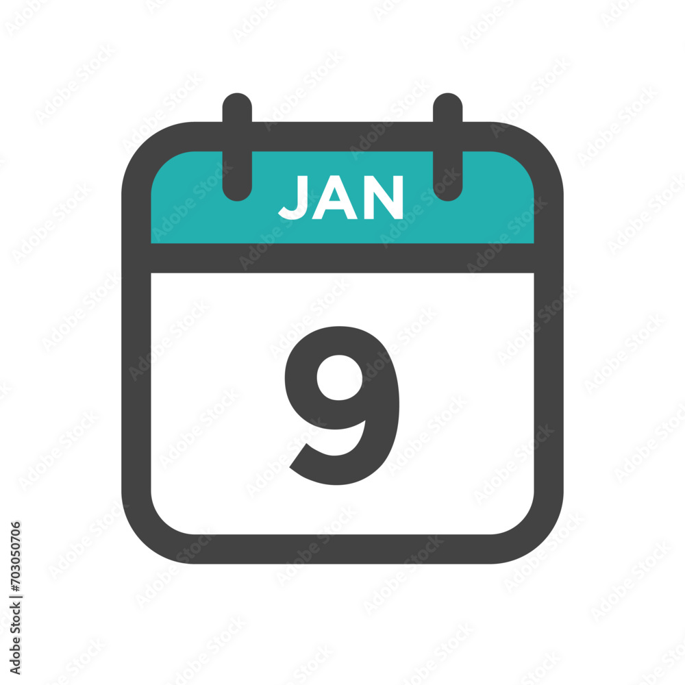 January 9 Calendar Day or Calender Date for Deadlines or Appointment January 9 Calendar Day or Calender Date for Deadlines or Appointment