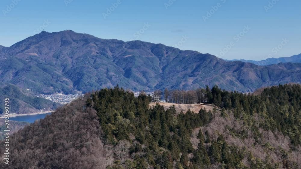 足和田山から富士山の眺め、日本のドローン映像、南アルプス 足和田山から富士山の眺め、日本のドローン映像、南アルプス