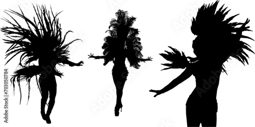siluetas bailarines, carnaval, brasil, samba, poses