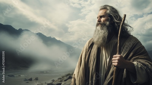 Generative AI image of the biblical Moses photo