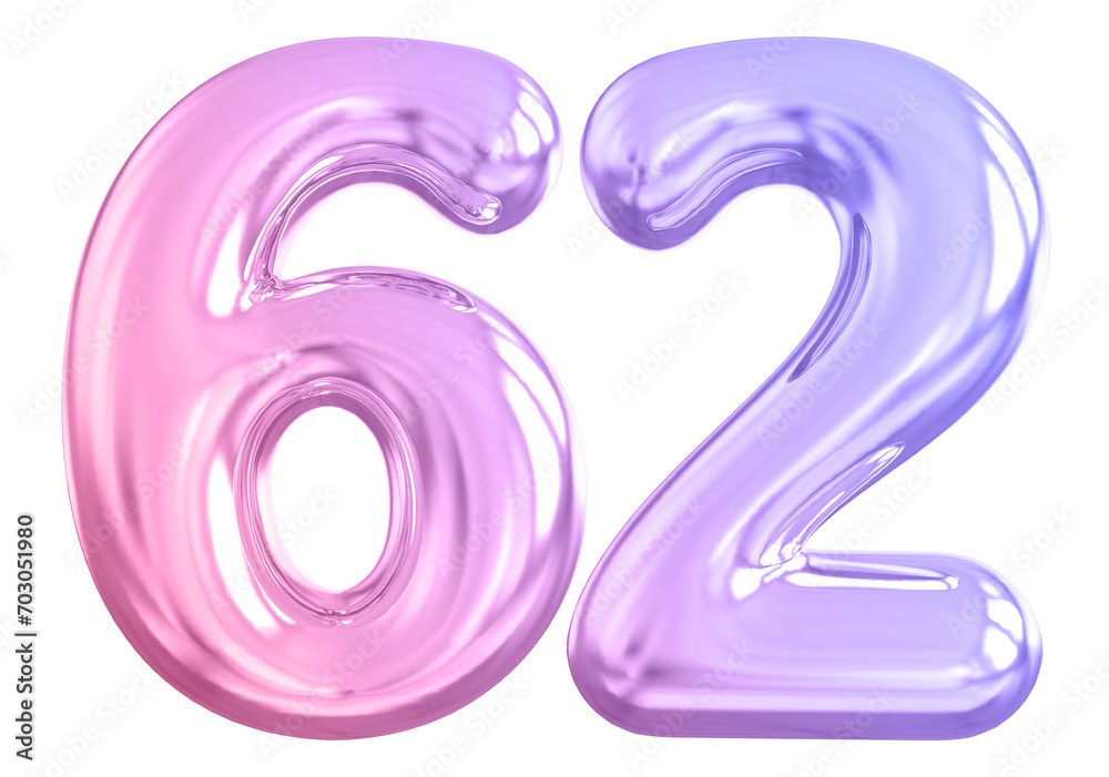 Gradient Bubble Number 62 luxury render Gradient Bubble Number 62 luxury render