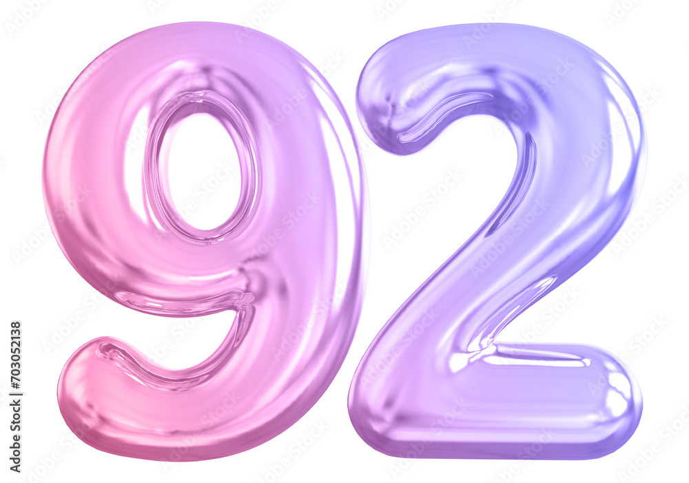 Gradient Bubble Number 92 luxury render Gradient Bubble Number 92 luxury render