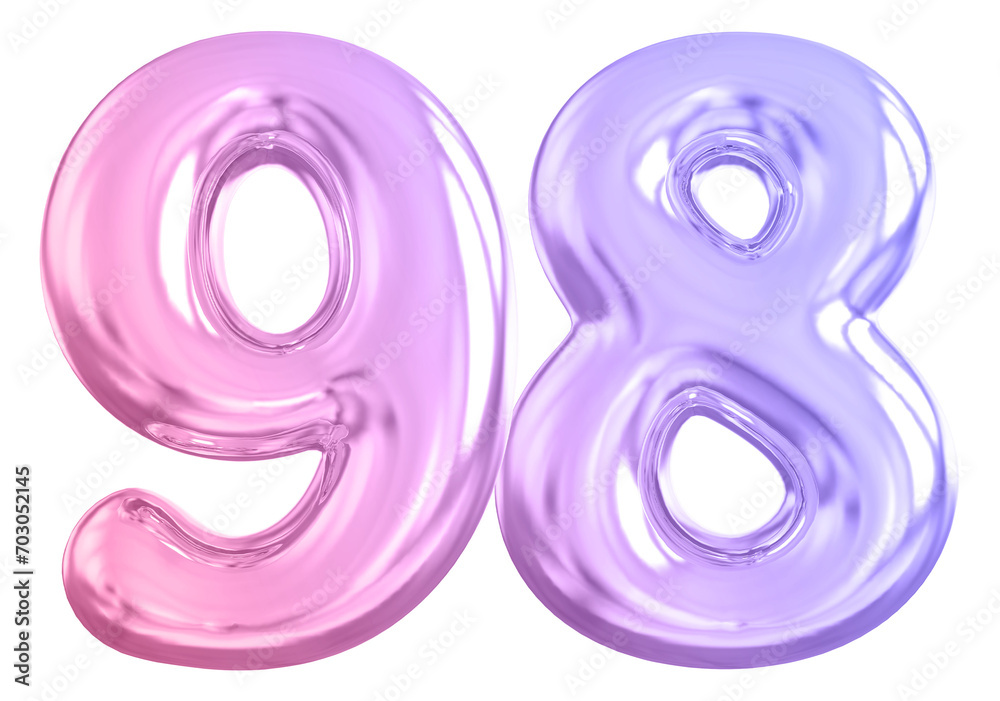 Gradient Bubble Number 98 luxury render Gradient Bubble Number 98 luxury render