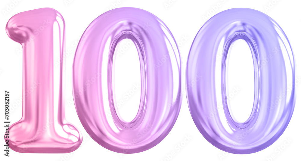 Gradient Bubble Number 100 luxury render Gradient Bubble Number 100 luxury render