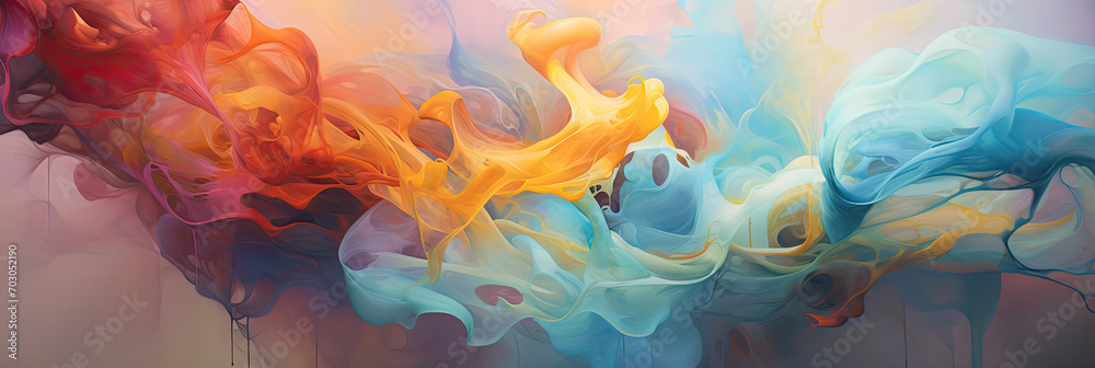 colorful abstract image of liquid with a rainbow hue, generative AI colorful abstract image of liquid with a rainbow hue, generative AI