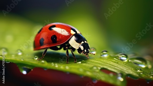 Extreme closeup of a tiny ladybug perched on a leaf, showcasing the incredible diversity of life that needs to be protected.