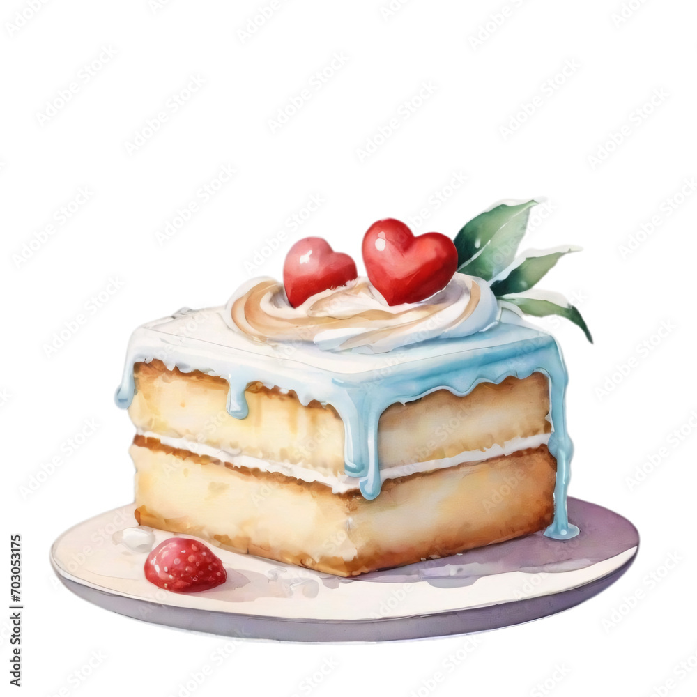 Watercolor Valentine's Day Cake Clipart - Sweet Bakery Menu and Logo Decorations - Romantic Dessert Illustrations for Digital Design Watercolor Valentine's Day Cake Clipart - Sweet Bakery Menu and Logo Decorations - Romantic Dessert Illustrations for Digital Design