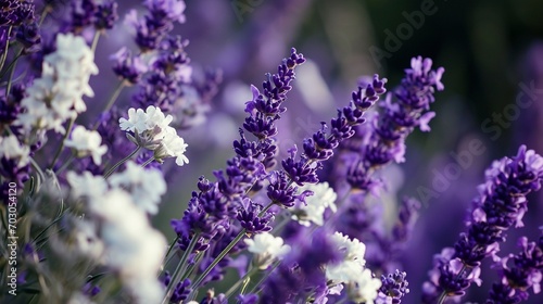 Spring lavenders on a gradient from deep purple to soft white, as detailed as an HD camera capture