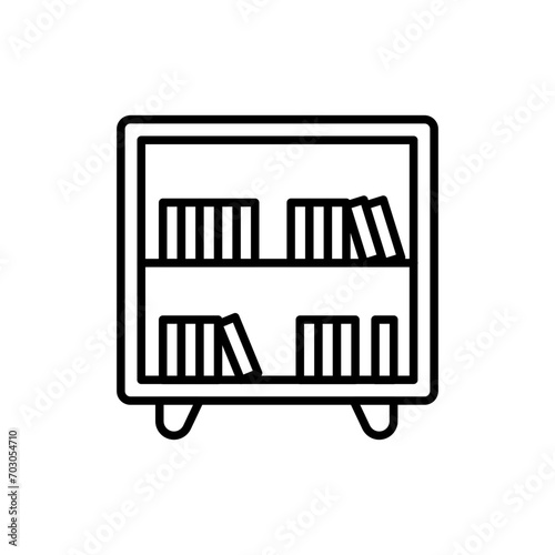Bookshelf outline icons, minimalist vector illustration ,simple transparent graphic element .Isolated on white background