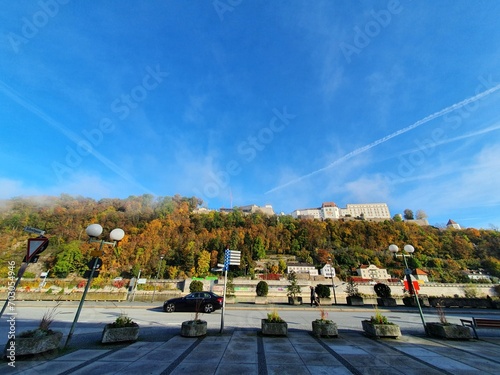 Germany Passau bishop fortress along Rhine river and Danube river 