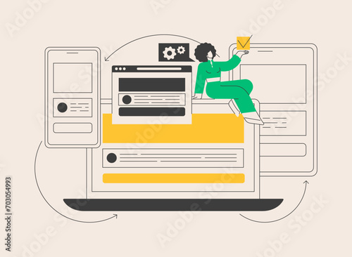 Responsive web design abstract concept vector illustration.