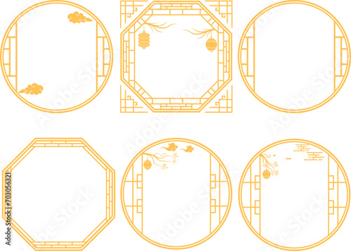 Vector set chinese frame illustration