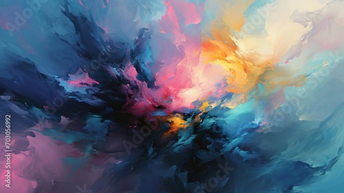 A vibrant digital painting showcases a blue and pink cloud, creating a stunning piece of art.