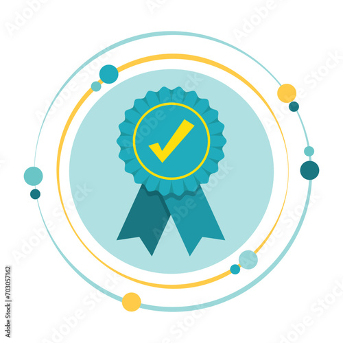 Medal award ribbon vector illustration graphic icon decal symbol