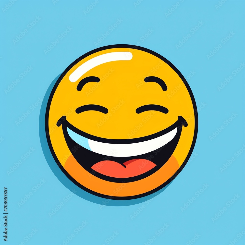 Fototapeta premium 2d flat laughing emoji 