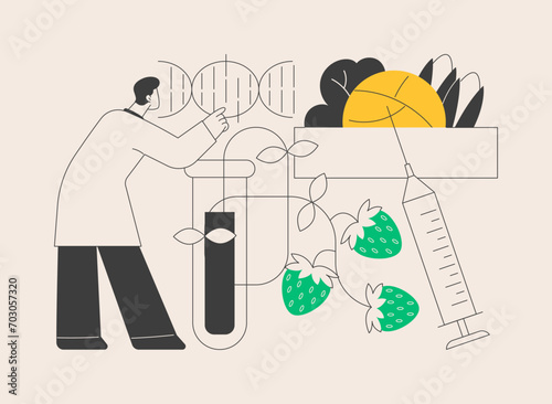 Genetically modified plants abstract concept vector illustration.