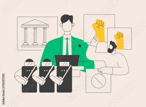 Political protest abstract concept vector illustration.