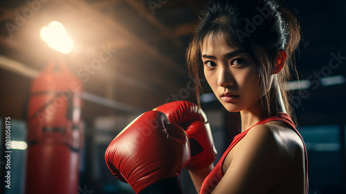 ボクシング・ボクササイズをする女性・ボクサー・ファイター 