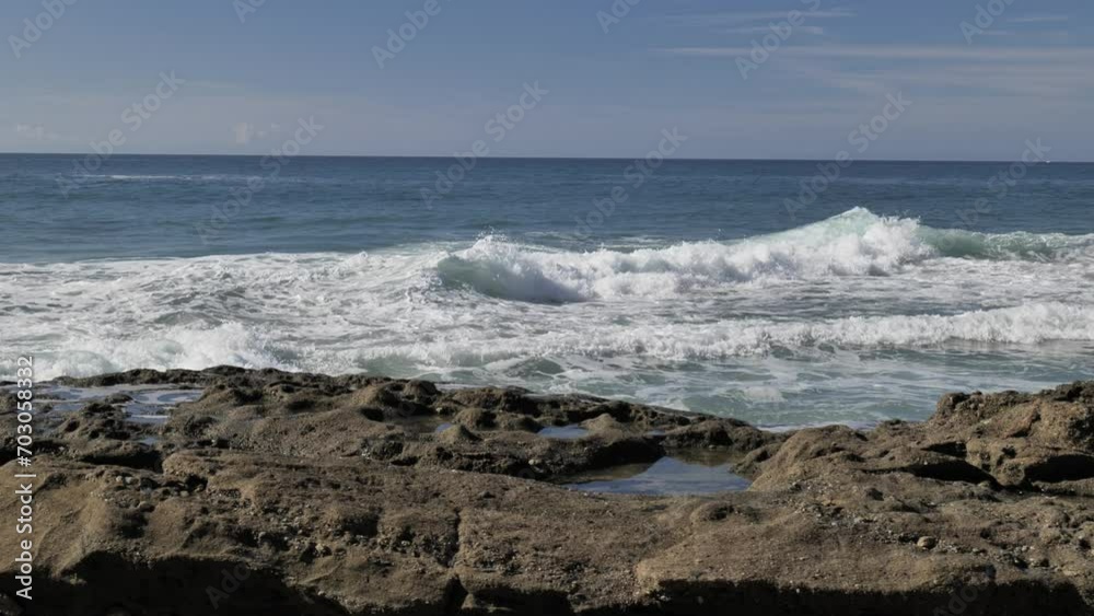 The Pacific Coast of California during a light winter storm. The Pacific Coast of California during a light winter storm.