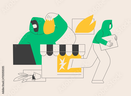 Looting abstract concept vector illustration.