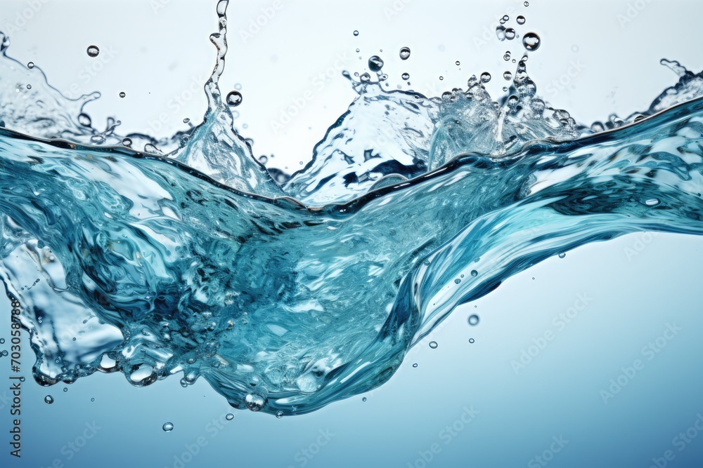 Splashing and flowing of transparent water web banner Splashing and flowing of transparent water web banner