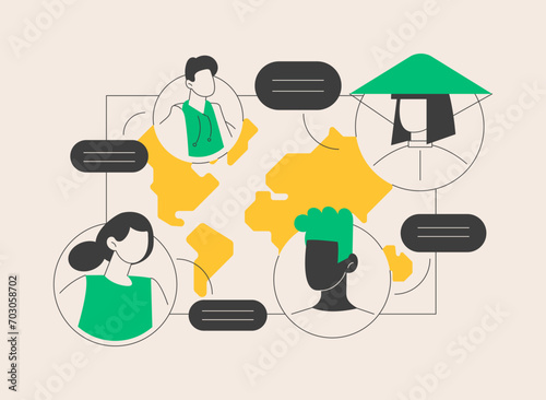 Ethnicity abstract concept vector illustration.
