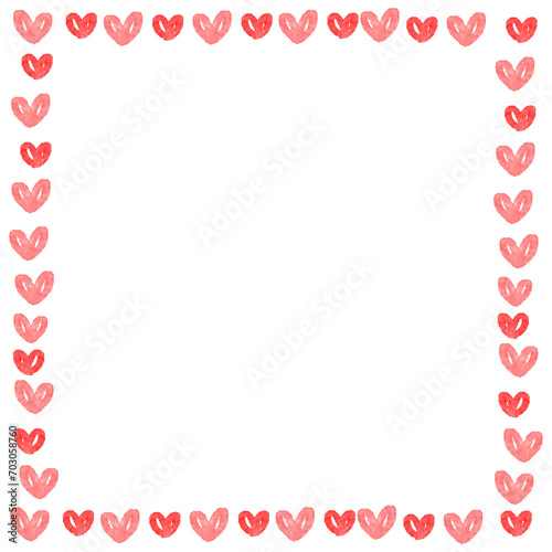 Vector romantic valentine’s day frame in watercolor
