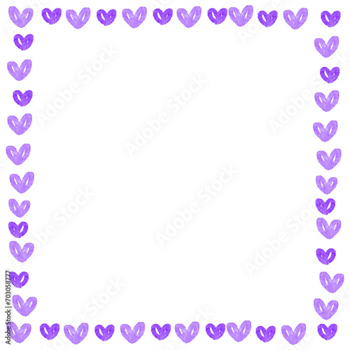 Vector romantic valentine’s day frame in watercolor