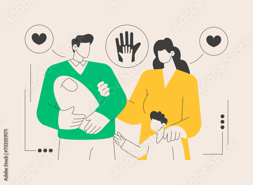 Parental responsibility abstract concept vector illustration.