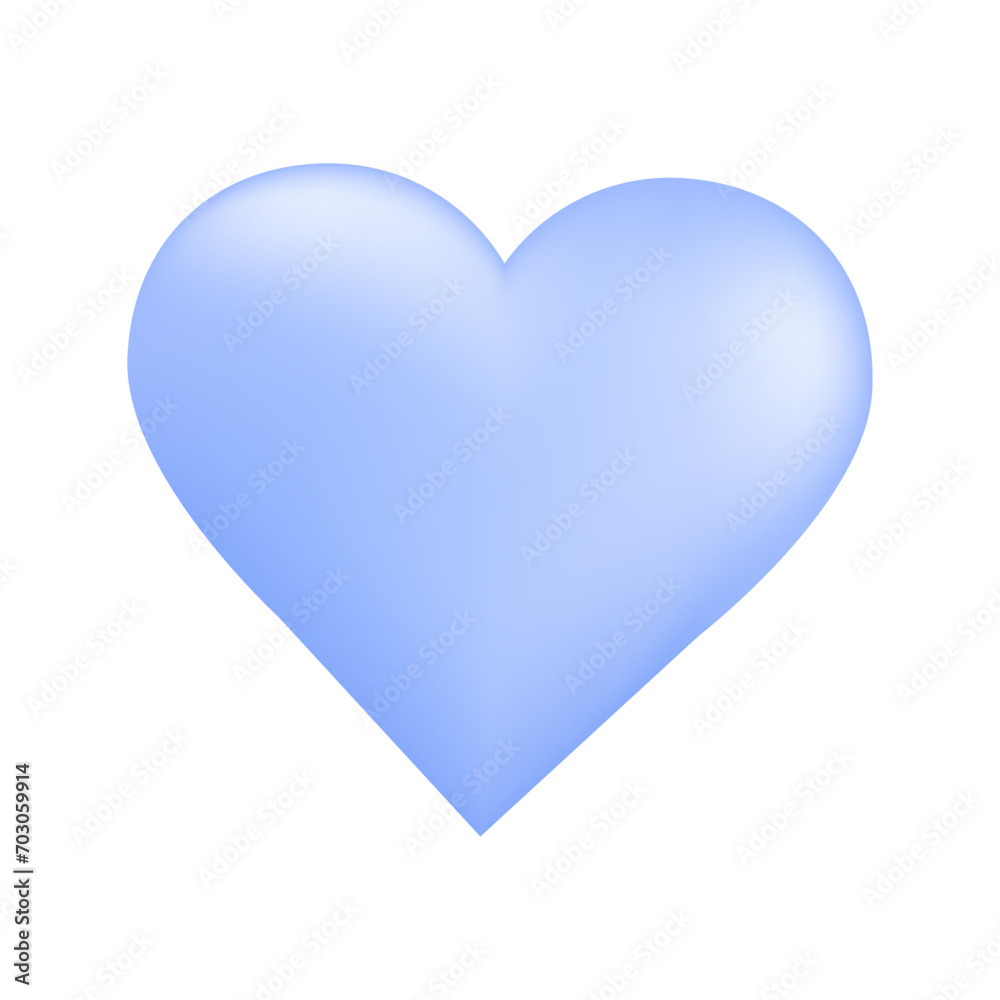 Vector blue heart icon isolated item on white background