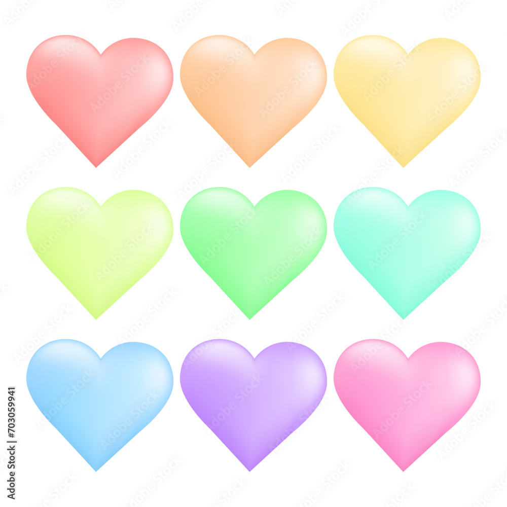 Vector colorful heart icon isolated item on white background