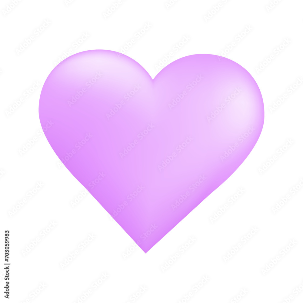 Vector purple heart icon isolated item on white background