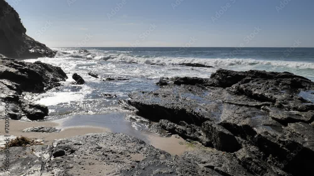 The Pacific Coast of California during a light winter storm. The Pacific Coast of California during a light winter storm.