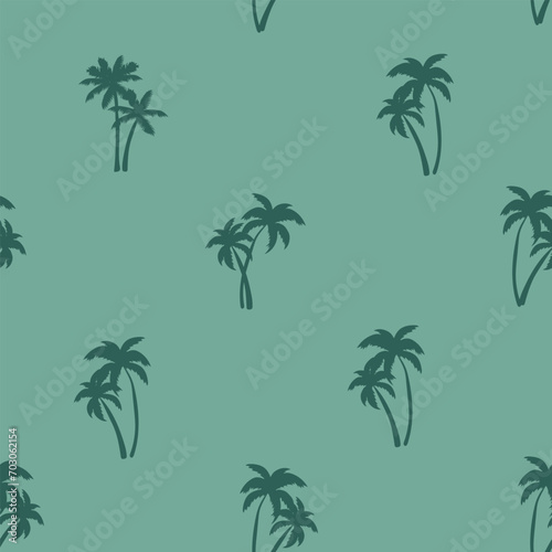 Half-drop seamless repeat pattern with ditsy charcoal gray palm tree silhouettes. Men's, boys, tropical beach, shirt print and more.