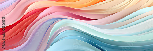 abstract background with colorful paper waves in different colors  generative AI