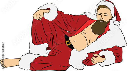 santa claus, santa laying down