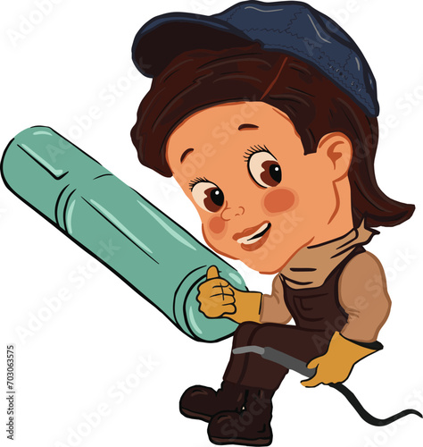 vintage worker, pipeline, worker, welder