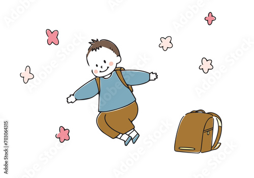 ランドセルを背負った男の子
